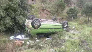 Yağışlı Havada Takla Atan Otomobilin Sürücüsü Ağır Yaralandı