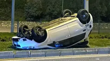 Mudanya’da Takla Atan Araçta İki Kişi Yaralandı