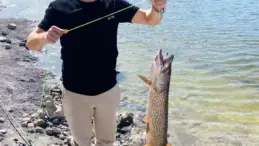 İnegöl’de Dev Turna Balığı Yakalandı