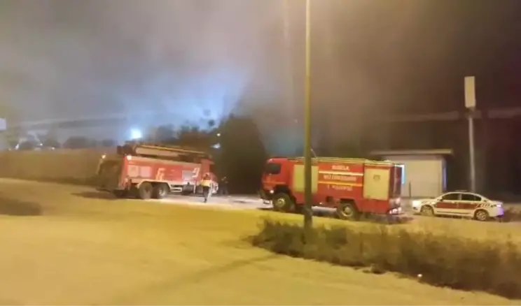 İnegöl’de Orman Fabrikasında Yangın