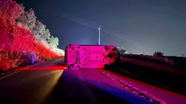 Gemlik’te Takla Atan Araçta Yaralanan Yok